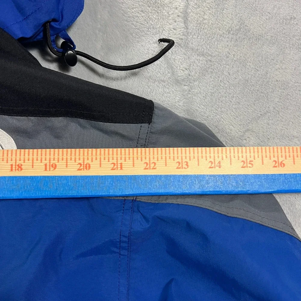 The North Face Rain Jacket Mens Large Blue Good Gore-Tex Packable Hood Full Zip